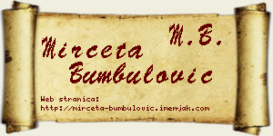 Mirčeta Bumbulović vizit kartica